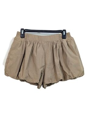 NEW Cousin Couture Tan Poplin High Rise Bubble Hem Shorts - Size Small Womens S